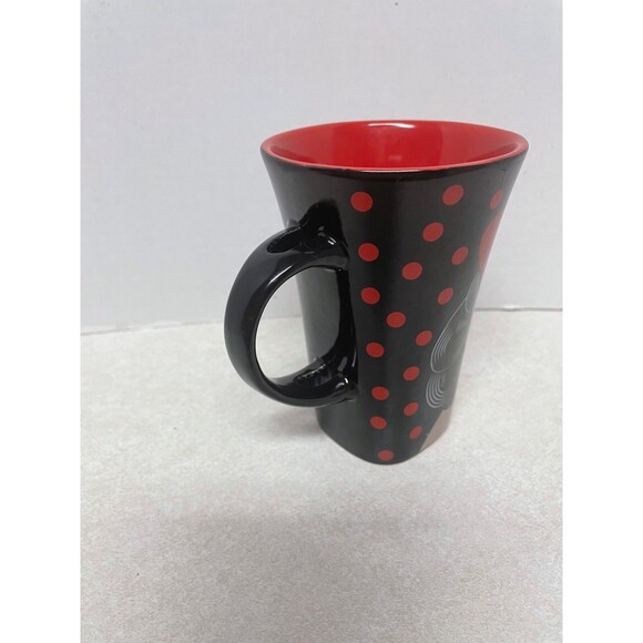 People HTC Art Deco Lady w/Red Hat And Rose Ceramic Mug  Black & Red 8oz - Picture 6 of 9